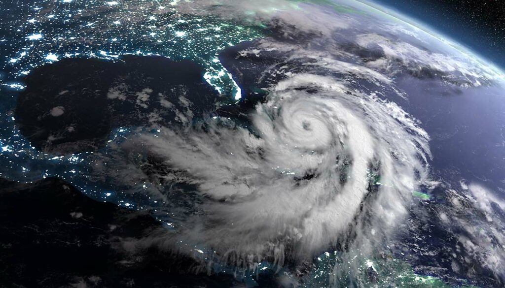 massive hurricane approaches usa - satellite image