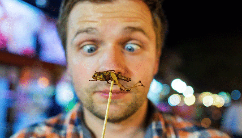 person-eating-grasshopper