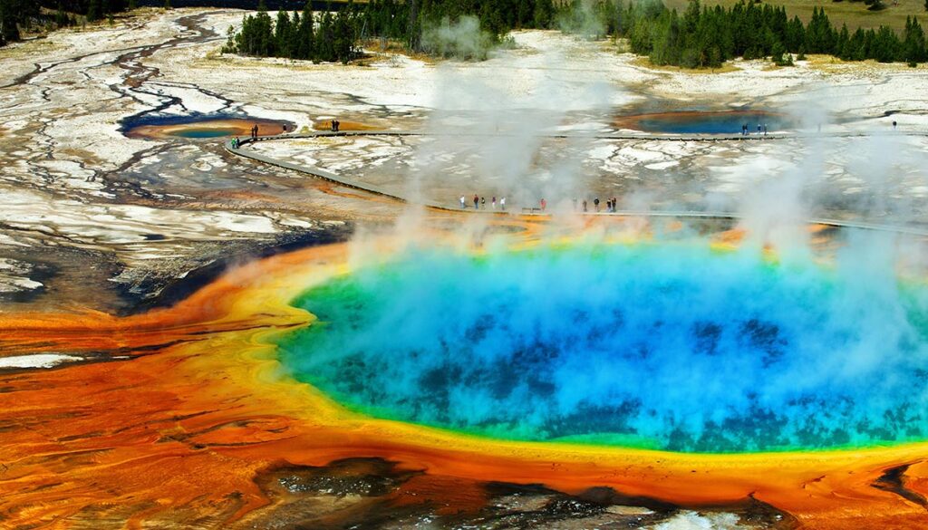 Grand Prismatic Pool at Yellowstone National Park Colors