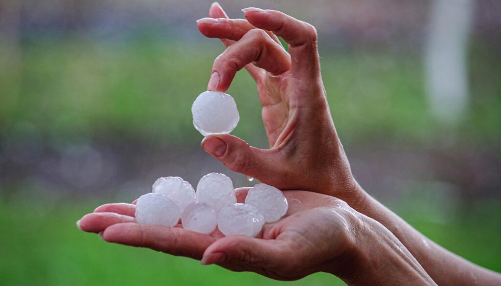 Showing off hail