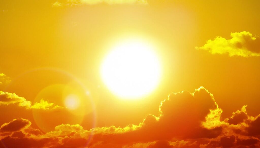 Artist rendering of the sun on a hot day